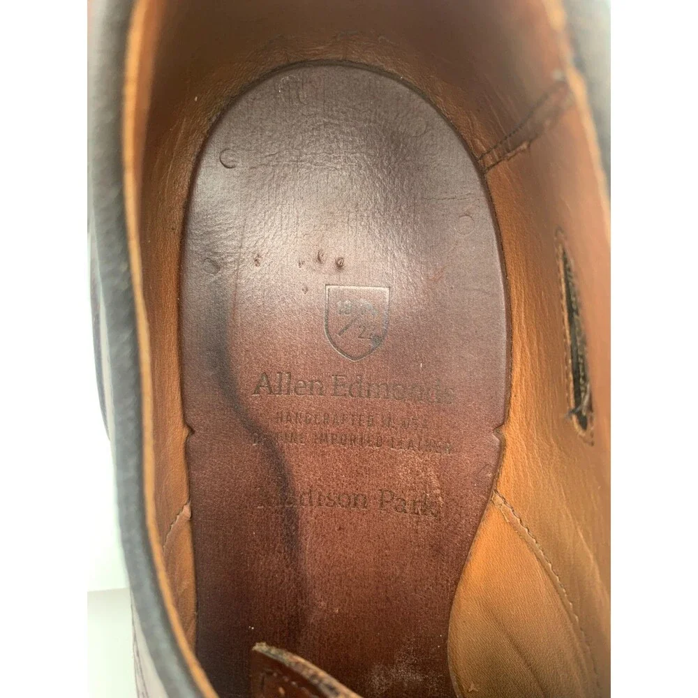 Allen Edmonds Madison Park Wingtip Brogue Derby Shoes Men's Sz 9D Walnut Brown